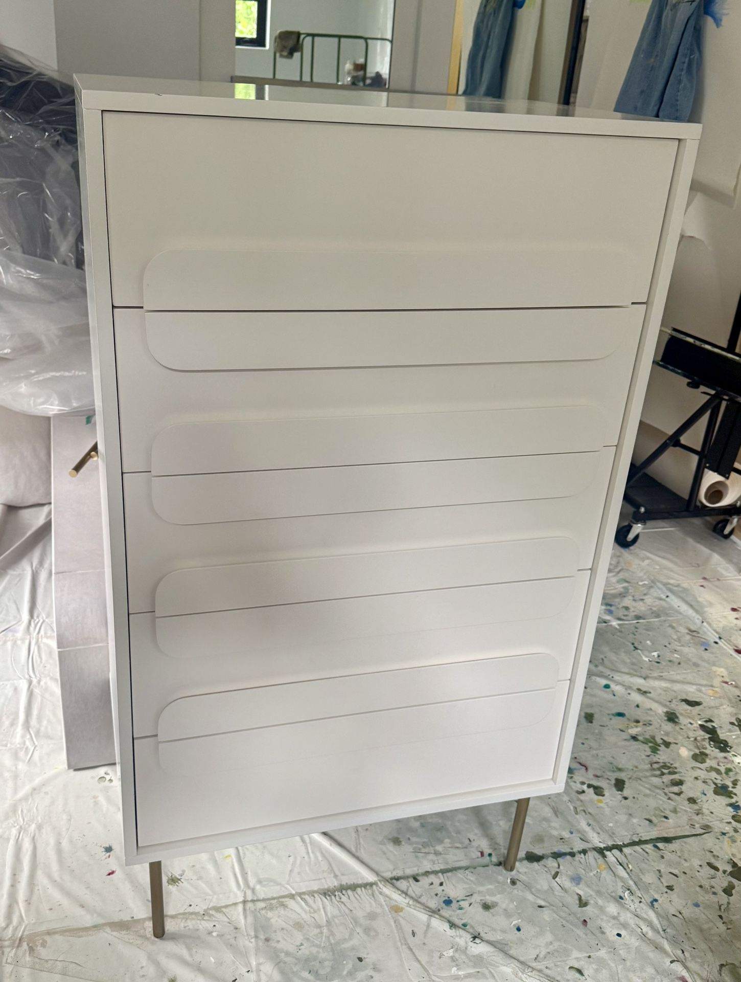 CB2 Tall White 5-Drawer Dresser