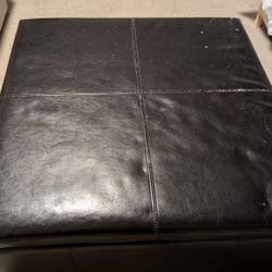 Leather Ottoman with Storage