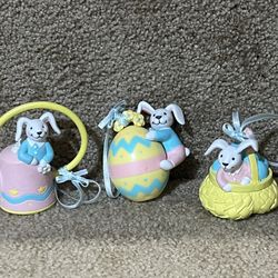 Avon Easter ornaments lot of 3 Bunny Egg Water can Basket