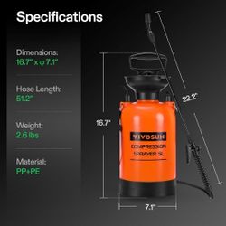 Pressurized Pump Tank Sprayer & 4 Bottles Of Spectracide Weed and Grass Control