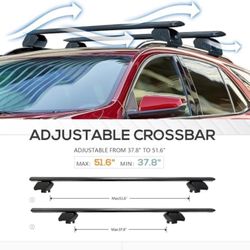 Heavy-Duty 300-Pound Crossbars Compatible with 2010-2024 Chevy Equinox and GMC Terrain with Side Rails, Adjustable and Lockable Cargo Racks, Crossbars