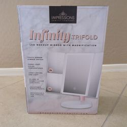 Impressions Vanity. Company -Infinity TRIFOLD LED Makeup Mirror W/ Magnification