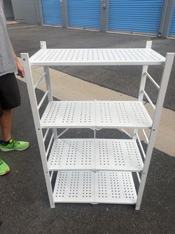 White Metal 4-Tier Storage Shelving Unit