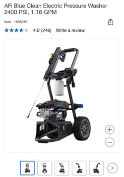 AR Blue Clean Electric Pressure Washer 2400 PSI, 1.16 GPM