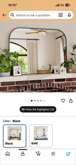 New black arched mirror