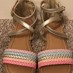 Girls Braided Sandals Size 4