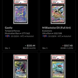 Pokemon PSA 10s And 1 PSA 9