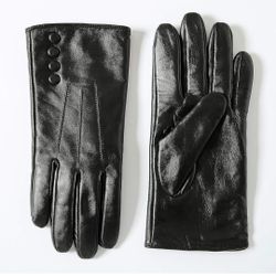 NEW Size Medium Black Leather Gloves Women Winter Warm Cashmere Lined TouchScreen Driving