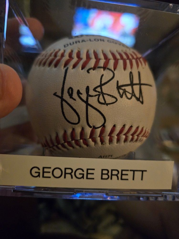 Autographed Baseball Of HOF George Brett