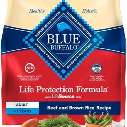 Blue Buffalo Life Protection, Beef & Rice, 5 lb, Dry Dog Food
