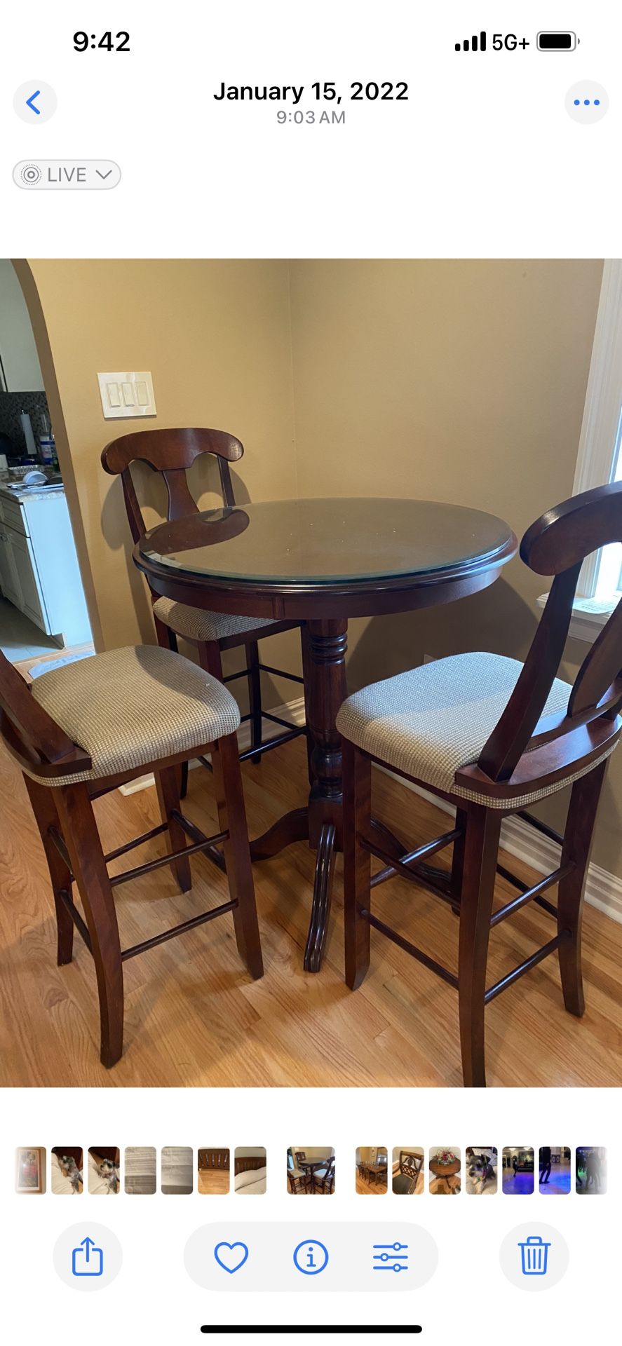 Bistro Table and 3 matching Chairs