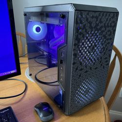 Gaming PC Setup Includes Custom Built PC, HD Monitor, Basic Keyboard And Mouse