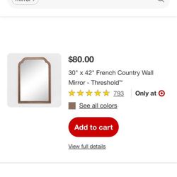 Threshold 30 x 42 French Wall Mirror