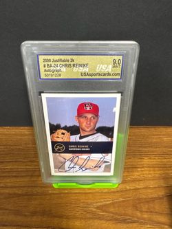 CHRIS REINIKE 2000 JUSTIFIABLE 2K AUTOGRAPH - USA 9 MINT - WATERTOWN INDIANS