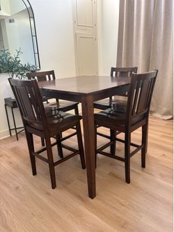 Counter height dining table with 4 chairs