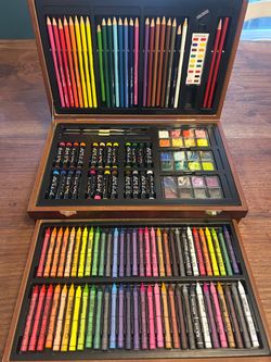 Deluxe art set oil pastels wood box