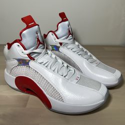 Jordan 35 White Fire Red *Icy Sole* BRAND NEW Size 9