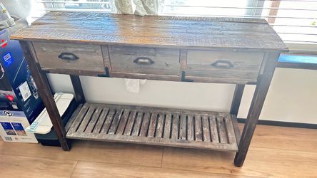 Rustic Wood Console Table with Drawers - $90 OBO