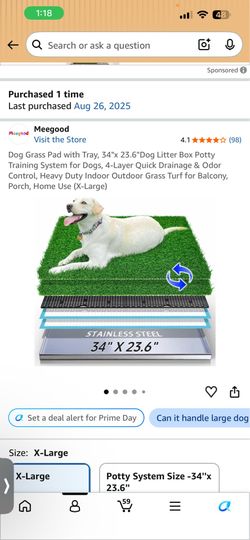 Dog Grass Pad with Tray