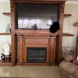 Wall Unit With Electric Fireplace