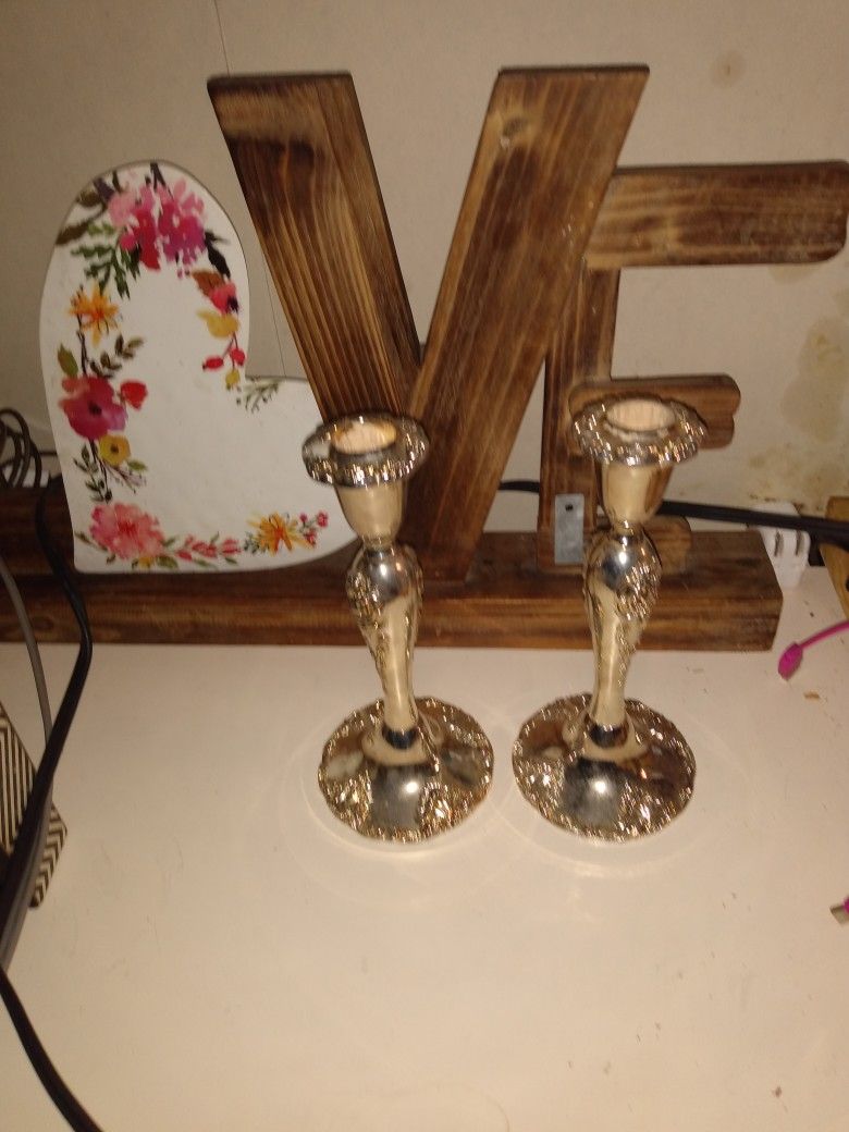 Silver Plated Candlestick Holders