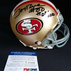 Jerry Rice Autographed Mini Helmet PSA
