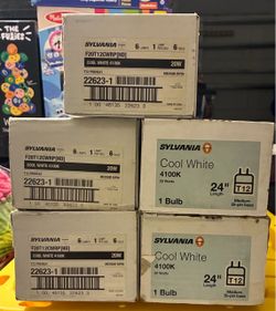 Sylvania F20T12 Cool White 20W T12 Bulbs – Lot of 5