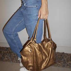 Metallic Bronze Tote 
