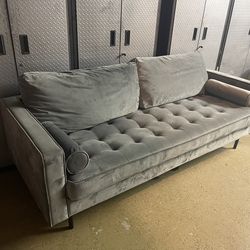 Suede Teal Sofa Gray Excellent Conditions