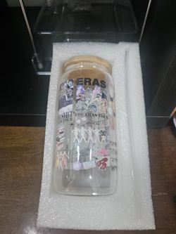 Taylor Swift Eras Tour Glass Cup Tumbler