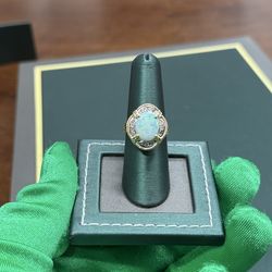 Opal and Diamond Gold Ring