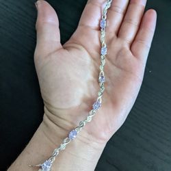RJ 7" Silver Tennis Bracelet, Perfect Condition 