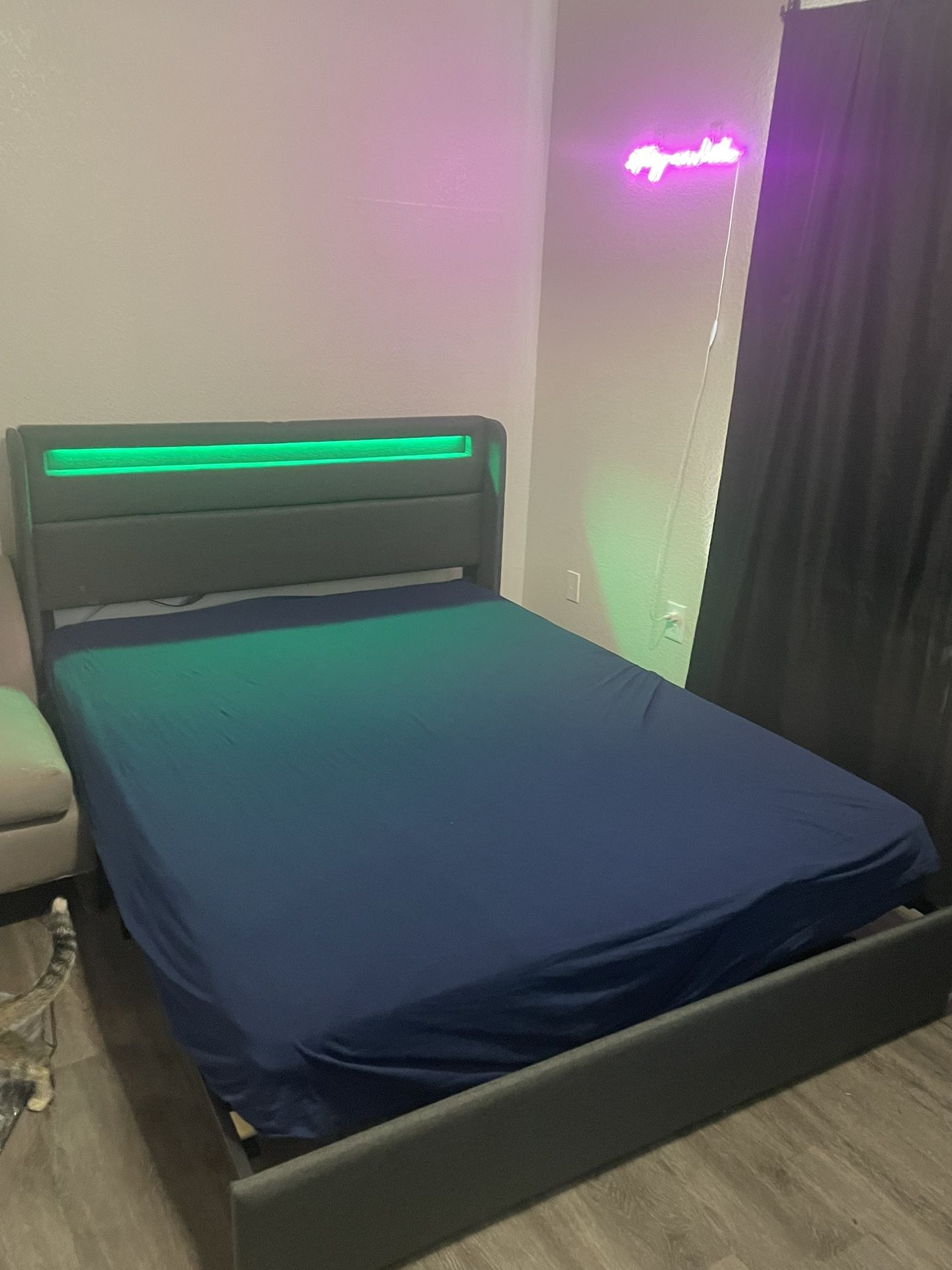 Queen Bed  Led Frame