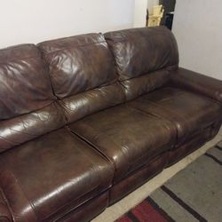 Leather Sofa , Recline On The Ends