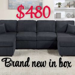 2pc Sectional Sofa Set RAF/LAF Chaise & Armless Chair x 2