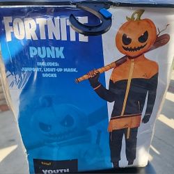 Spirit Fortnite Epic Games Punk Halloween Costume, Lighted Mask, Youth XL
