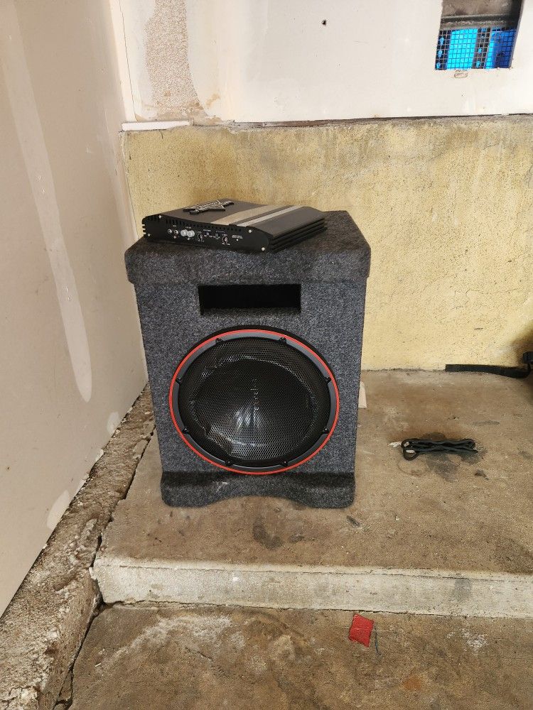 15 Inch Sub Speaker With Box And Amplifier