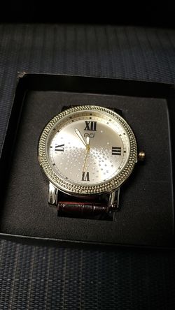 18K gold plated genuine diamond wrist watch