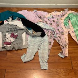 Lot Of 13pcs Toddler Girl Size 3T Clothes Disney Frozen Pajamas Sweatshirts Long Sleeves T-shirts