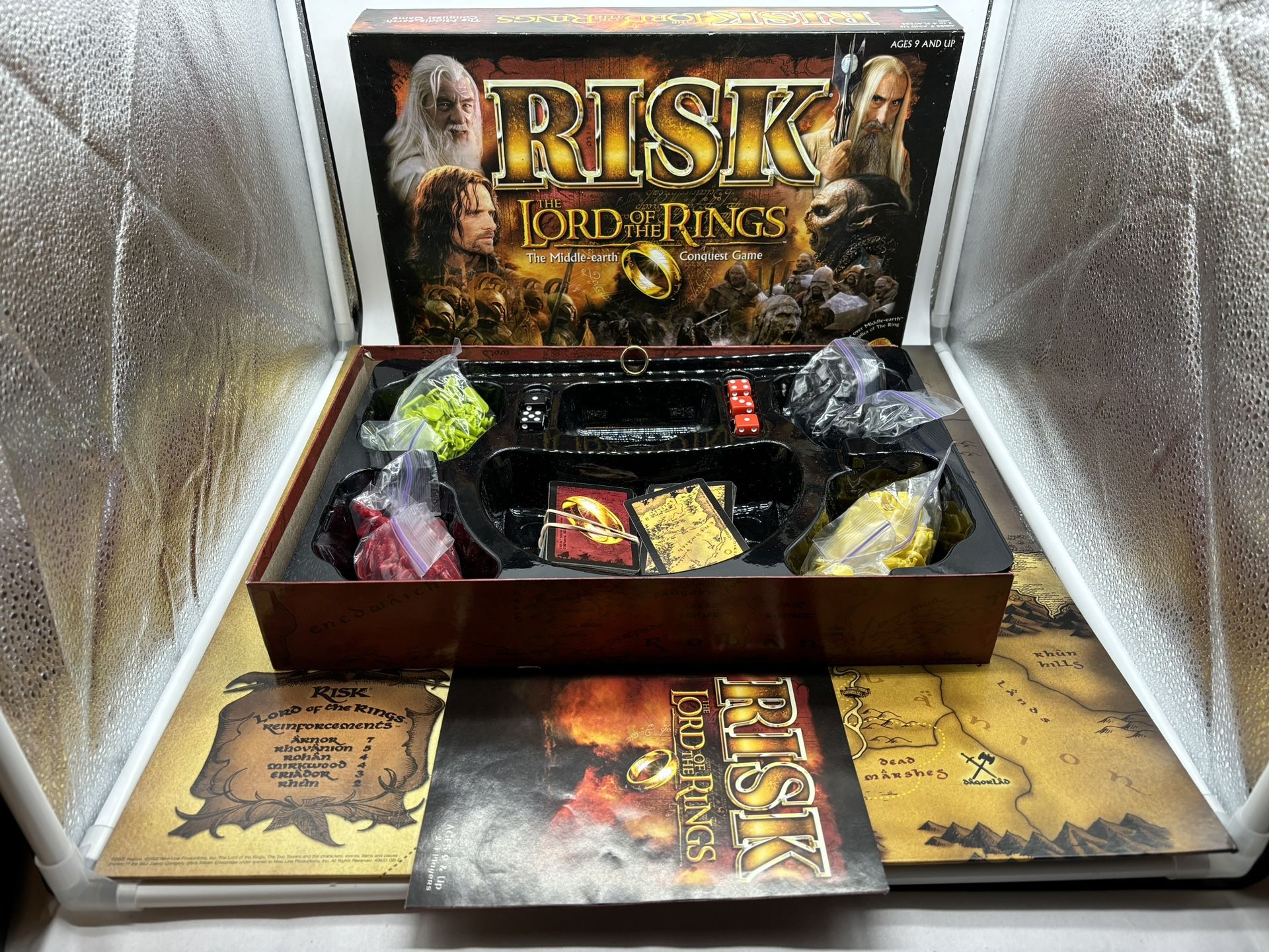 RISK Lord Of The Rings Middle Earth Conquest Board Game 100% COMPLETE!