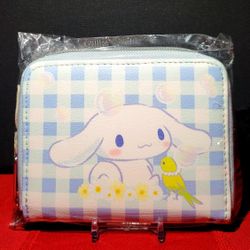 🐰LOUNGEFLY SANRIO CINNAMOROLL DAISY GINGHAM SMALL WALLET !NEW WITH TAGS!