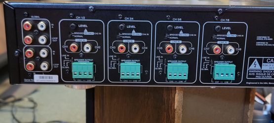 Episode ea-8d-70a 8CH 70watts per. channel (Bridged 140w) with 2 good channel 6 Repairable