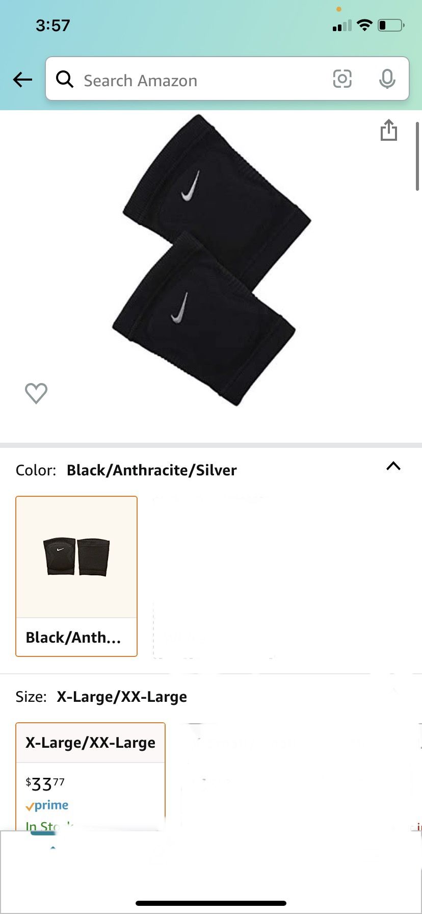 Nike Vapor Volleyball Kneepads, Black, XL/XXL