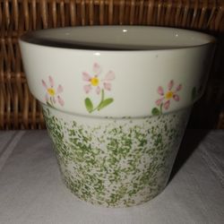 ROUND FLORAL DESIGN CERAMIC FLOWER POT