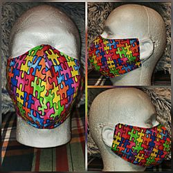 Multi-Colored Puzzle Medium Face Mask