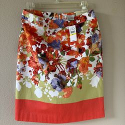 van heusen orange floral skirt sz 2 
