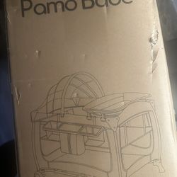 Pamo Babe Baby Playard with Canopy, Portable Crib with Changing Table 200+
