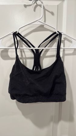 Large black sparkle sports bra