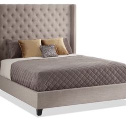 King Beige Bed Frame 