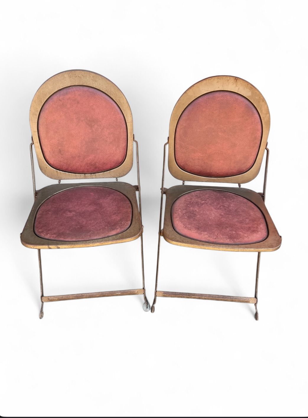 Vintage BTC Hostess Folding Chairs – 1940s Industrial Art Deco (Set of 4)